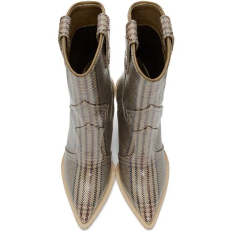 fendi short cowboy boots|Fendi plaid cowboy boots.